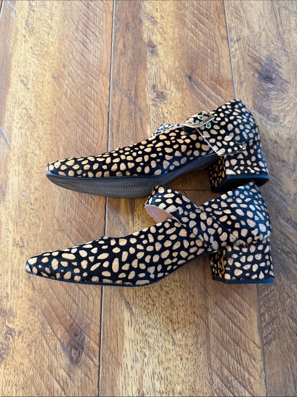 Poppy Barley Calf Hair Mary Jane Heels Animal Print 10 - Picture 10 of 15